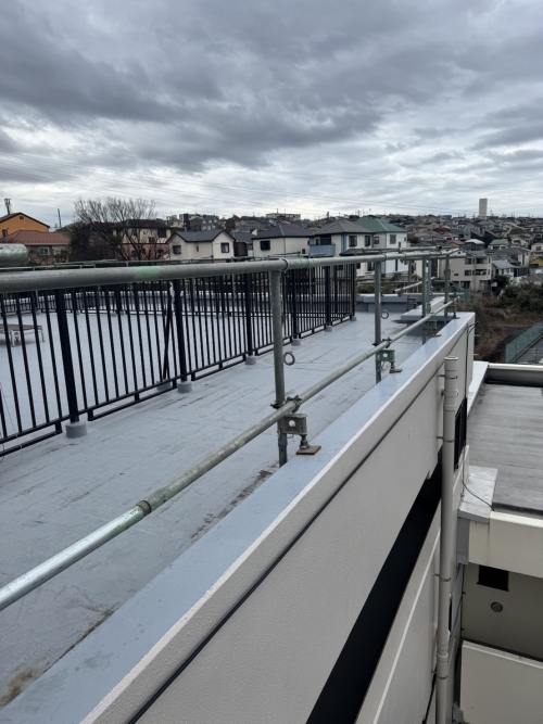 ベルヴィル杉田Ⅲ 屋上他防水工事(スタンション足場）