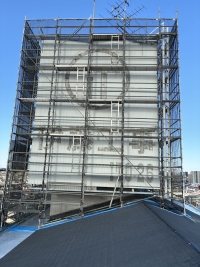 リレント谷塚屋上広告塔塗装工事